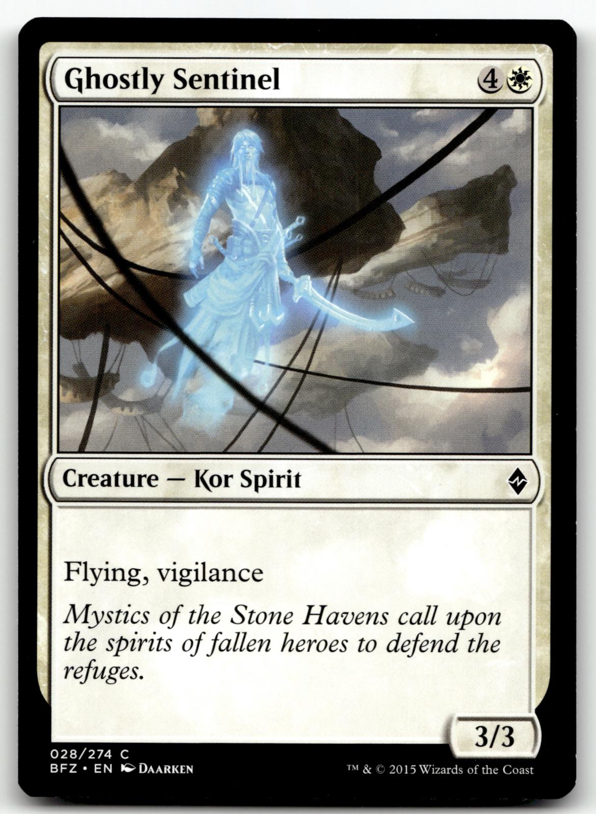Ghostly Sentinel 28 Common Battle for Zendikar Magic: The Gathering Near Mint