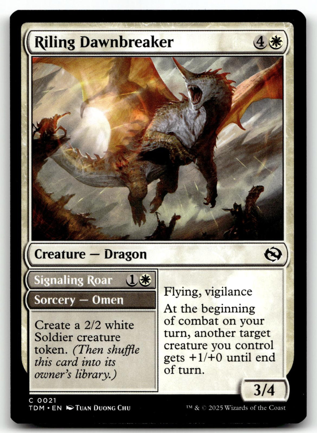 Riling Dawnbreaker 21 Common Tarkir: Dragonstorm Magic: The Gathering Near Mint