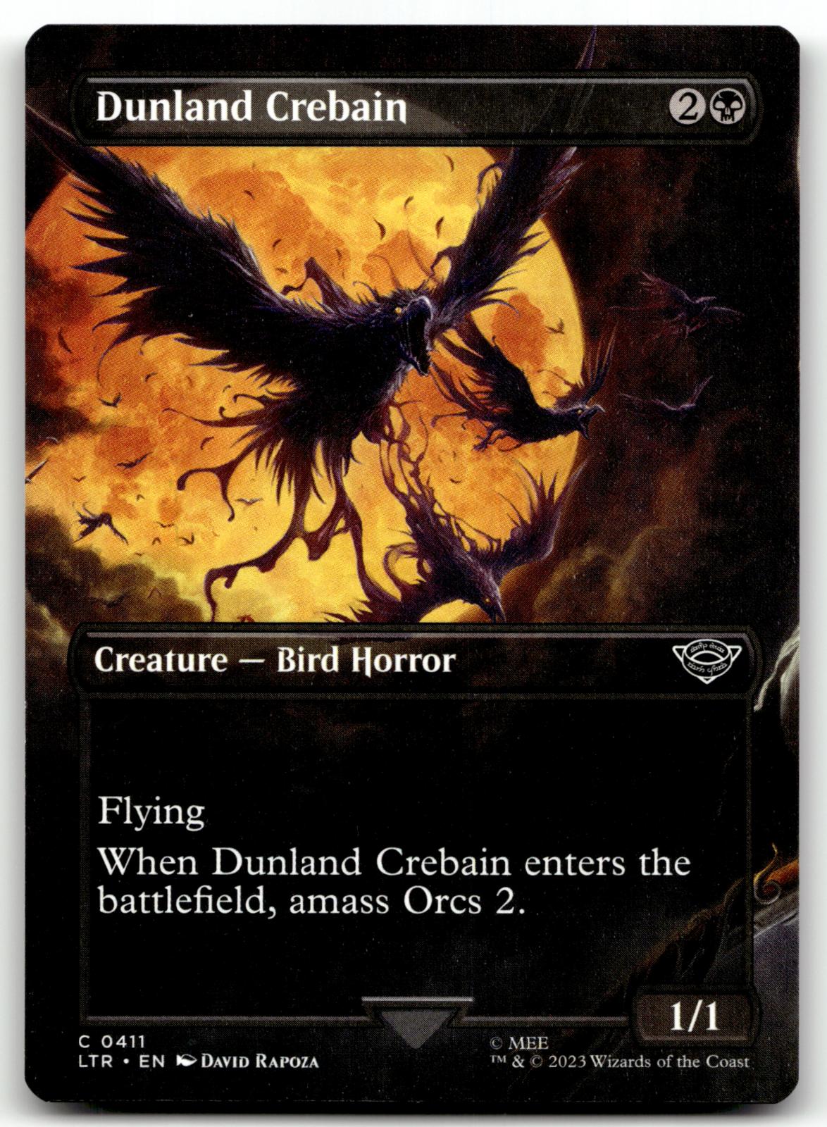 Dunland Crebain (Borderless) 411 Universes Beyond: The Lord of the Rings: Tales of Middle-earth Magic: The Gathering NM