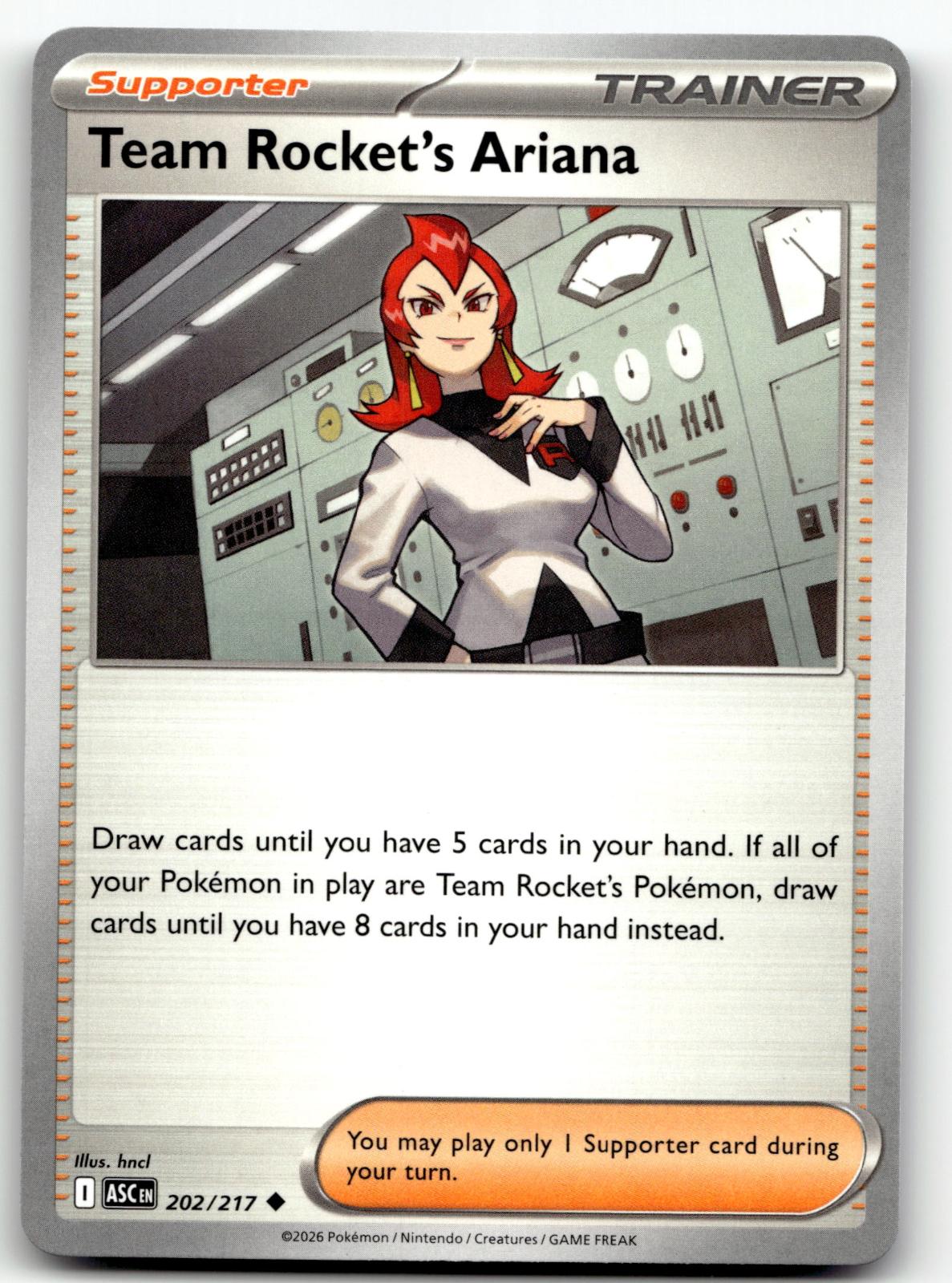 Team Rocket's Ariana 202/217 Uncommon Ascended Heroes Pokemon Near Mint