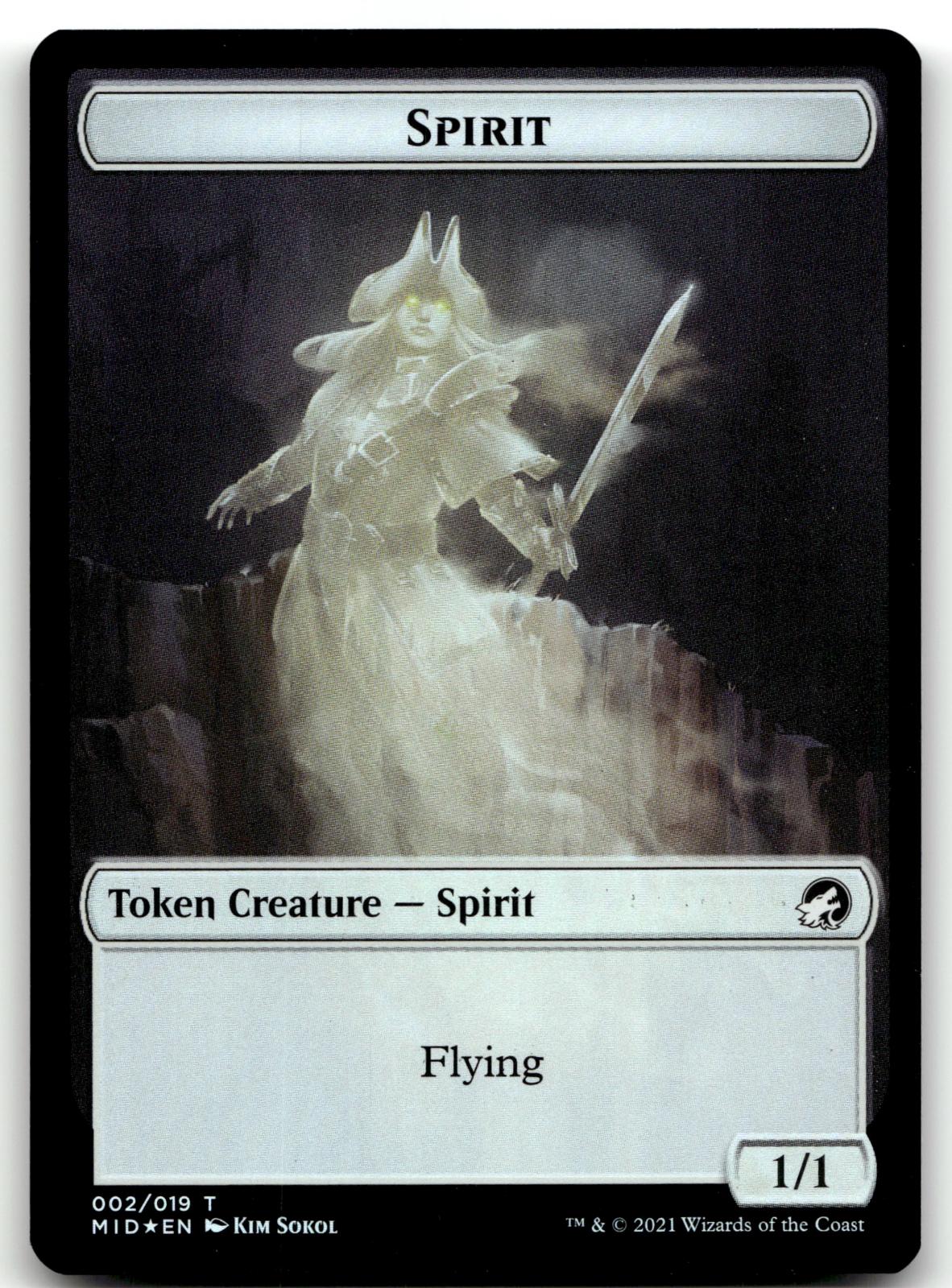 Spirit Token 2 Token Innistrad: Midnight Hunt Magic: The Gathering Near Mint