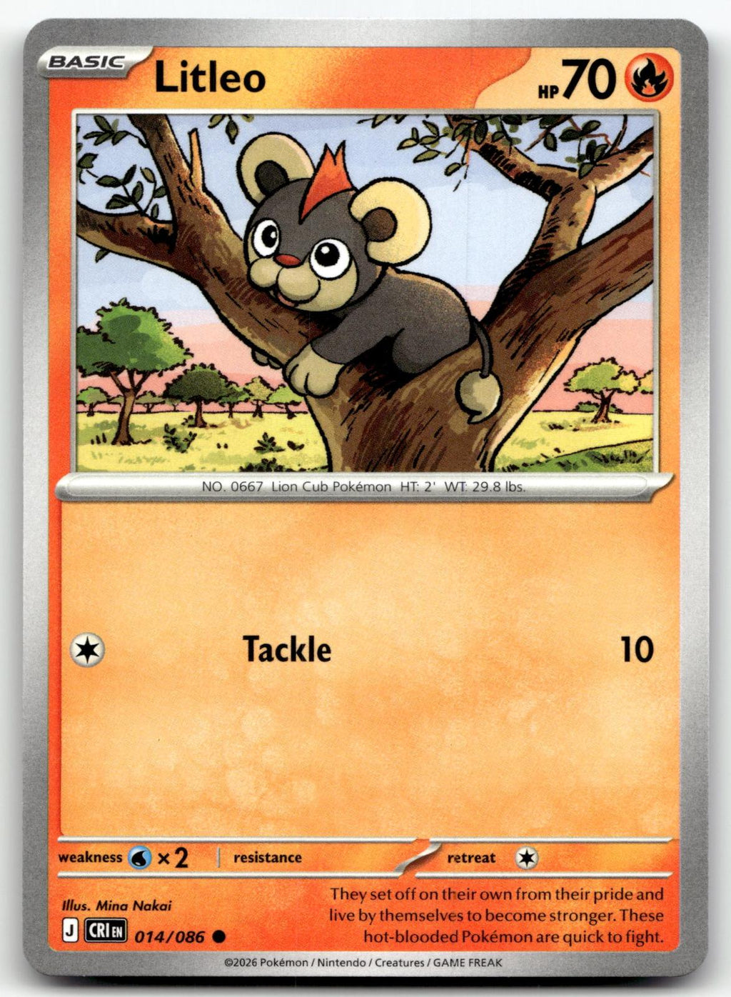 Litleo 014/086 Common Chaos Rising Pokemon Near Mint