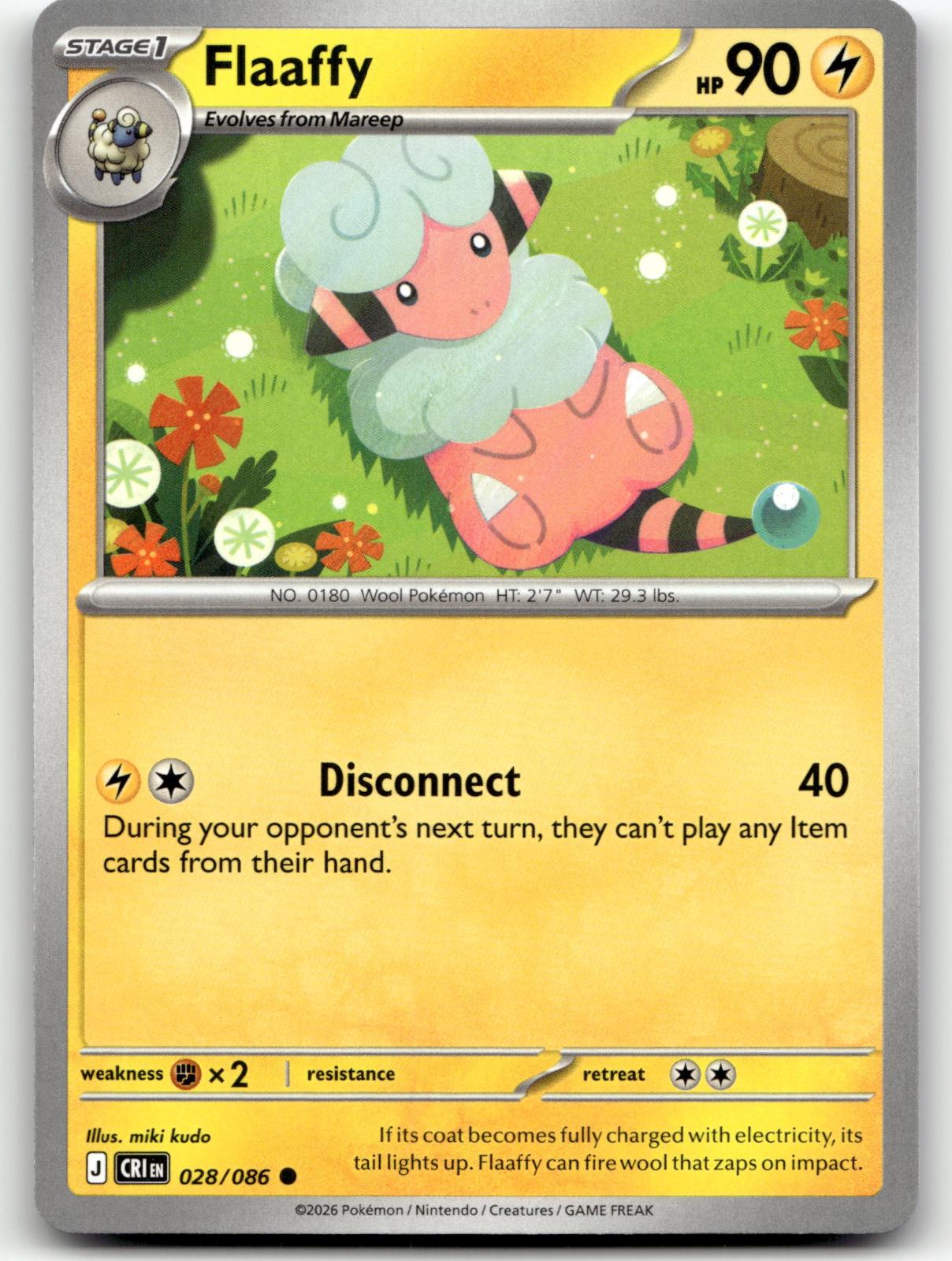 Flaaffy 028/086 Common Chaos Rising Pokemon Near Mint