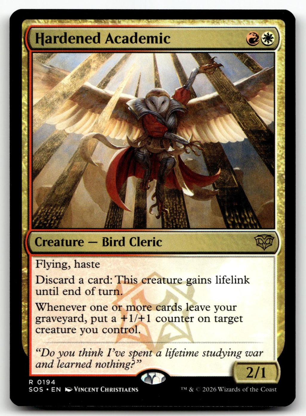 Hardened Academic 194 Rare Secrets of Strixhaven Magic: The Gathering Near Mint