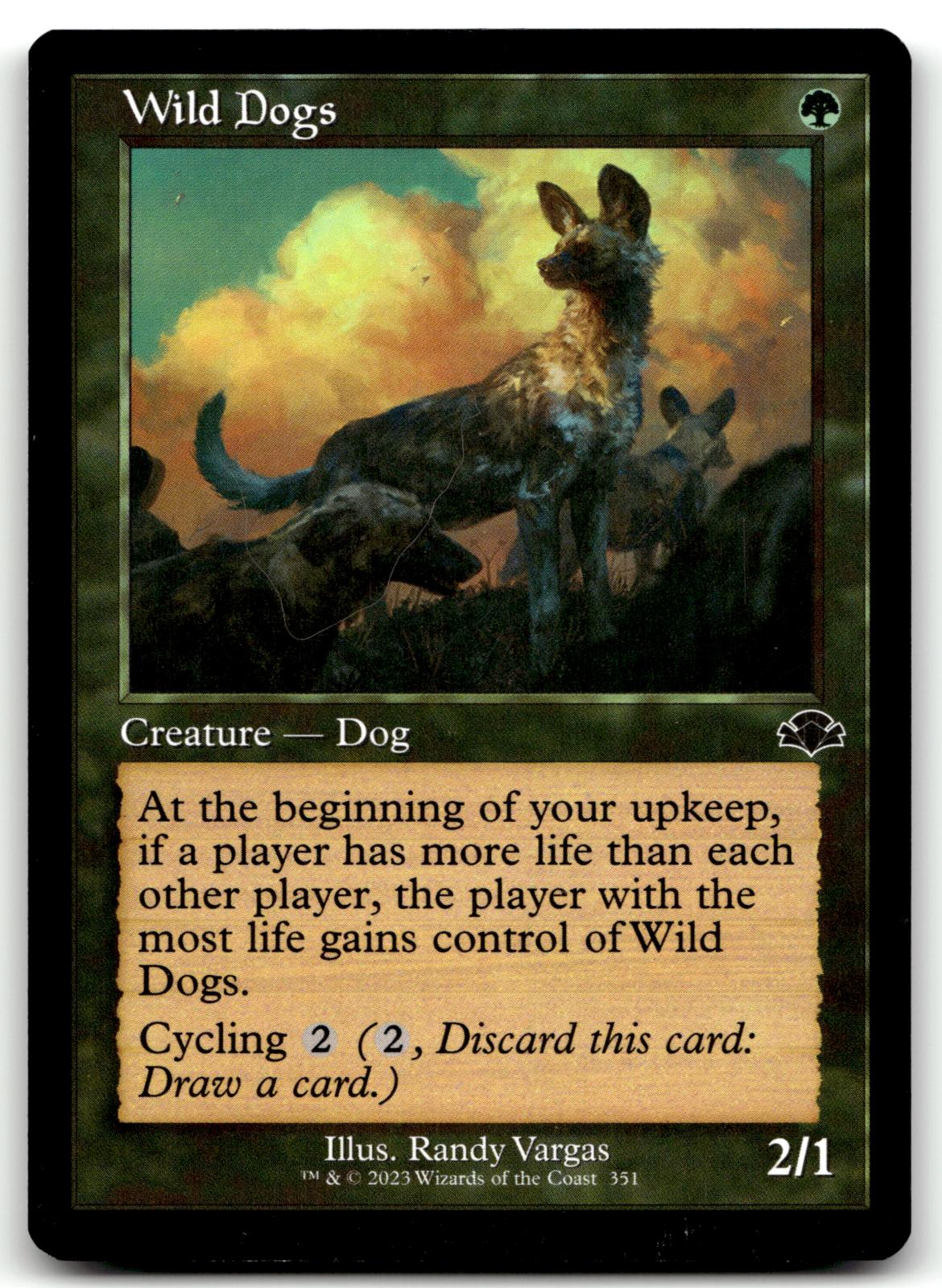 Wild Dogs (Retro Frame) 351 Common Dominaria Remastered Magic: The Gathering NM