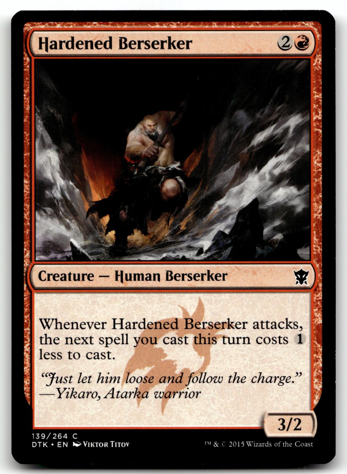 Hardened Berserker 139 Common Dragons of Tarkir Magic: The Gathering Near Mint