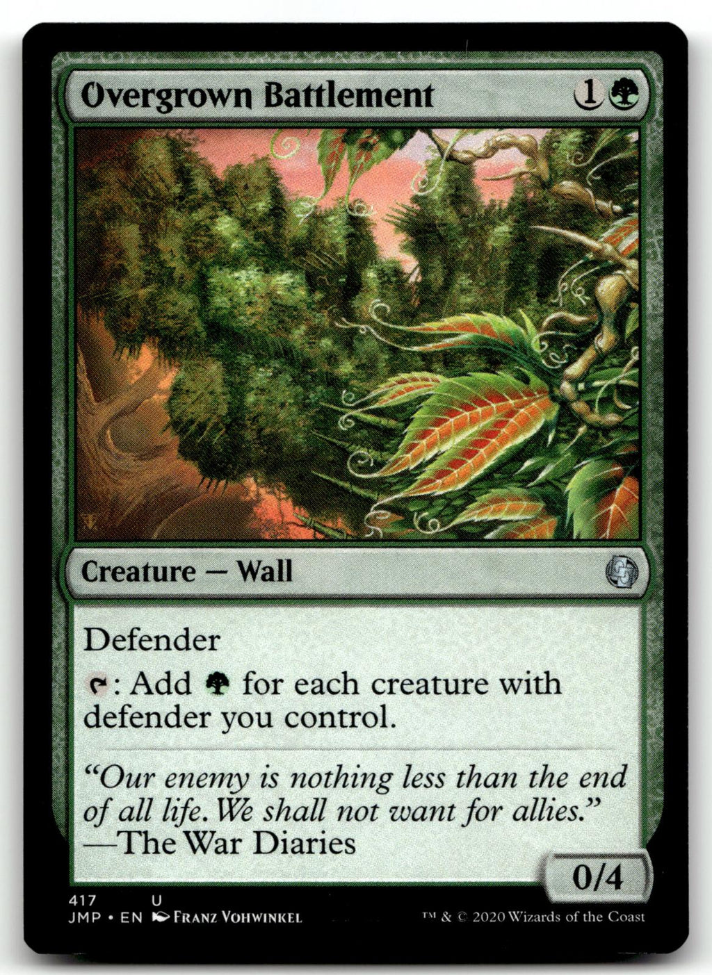 Overgrown Battlement 417 Uncommon Jumpstart Magic: The Gathering Near Mint