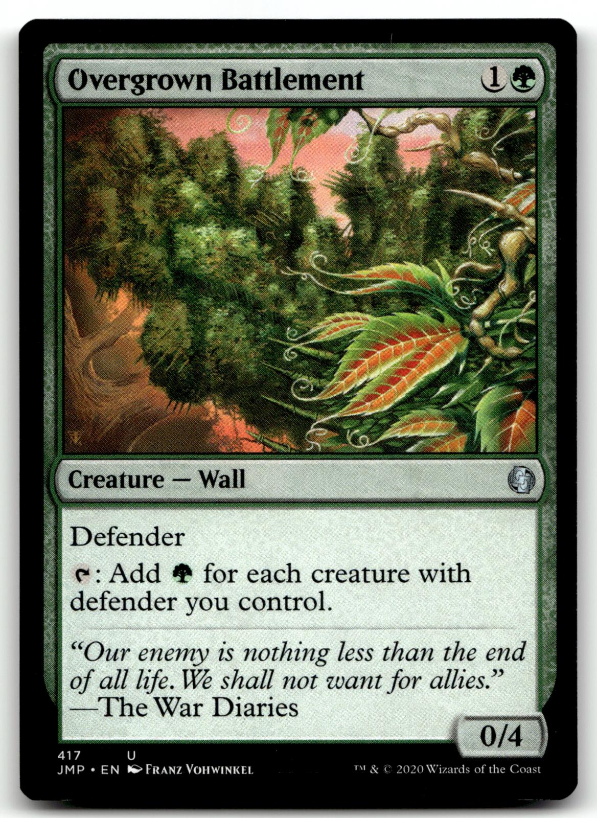 Overgrown Battlement 417 Uncommon Jumpstart Magic: The Gathering Near Mint