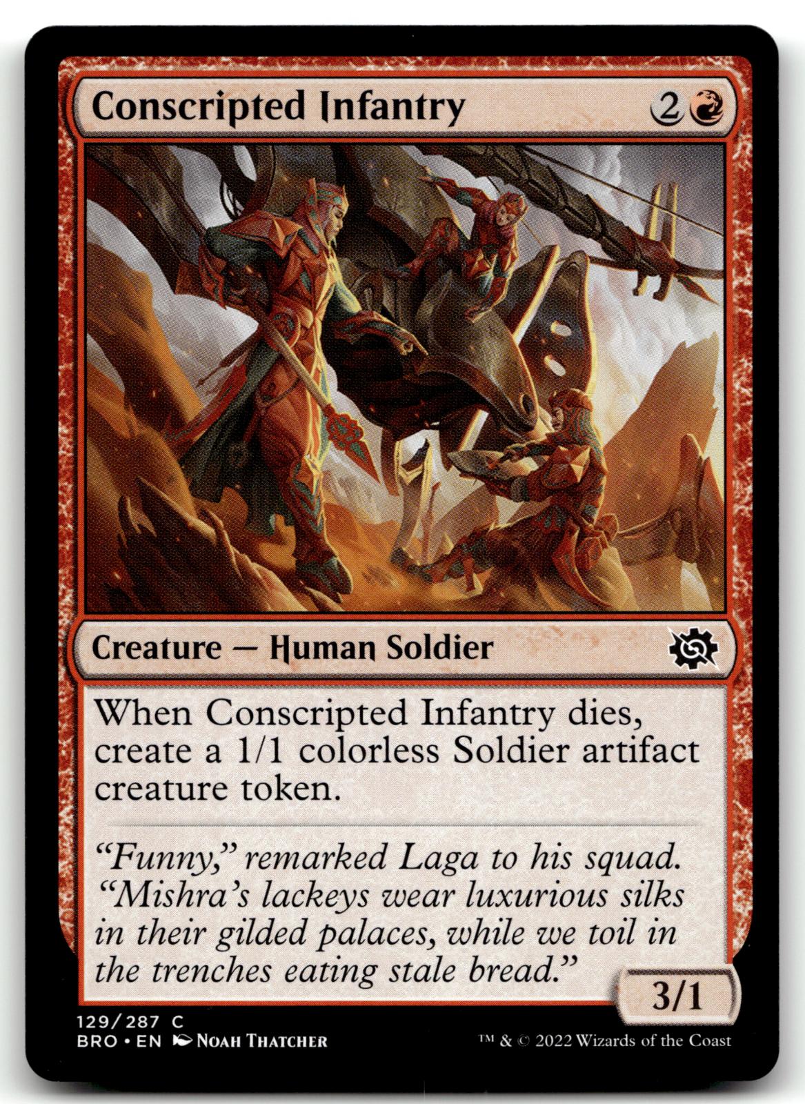 Conscripted Infantry 129 Common The Brothers' War Magic: The Gathering Near Mint