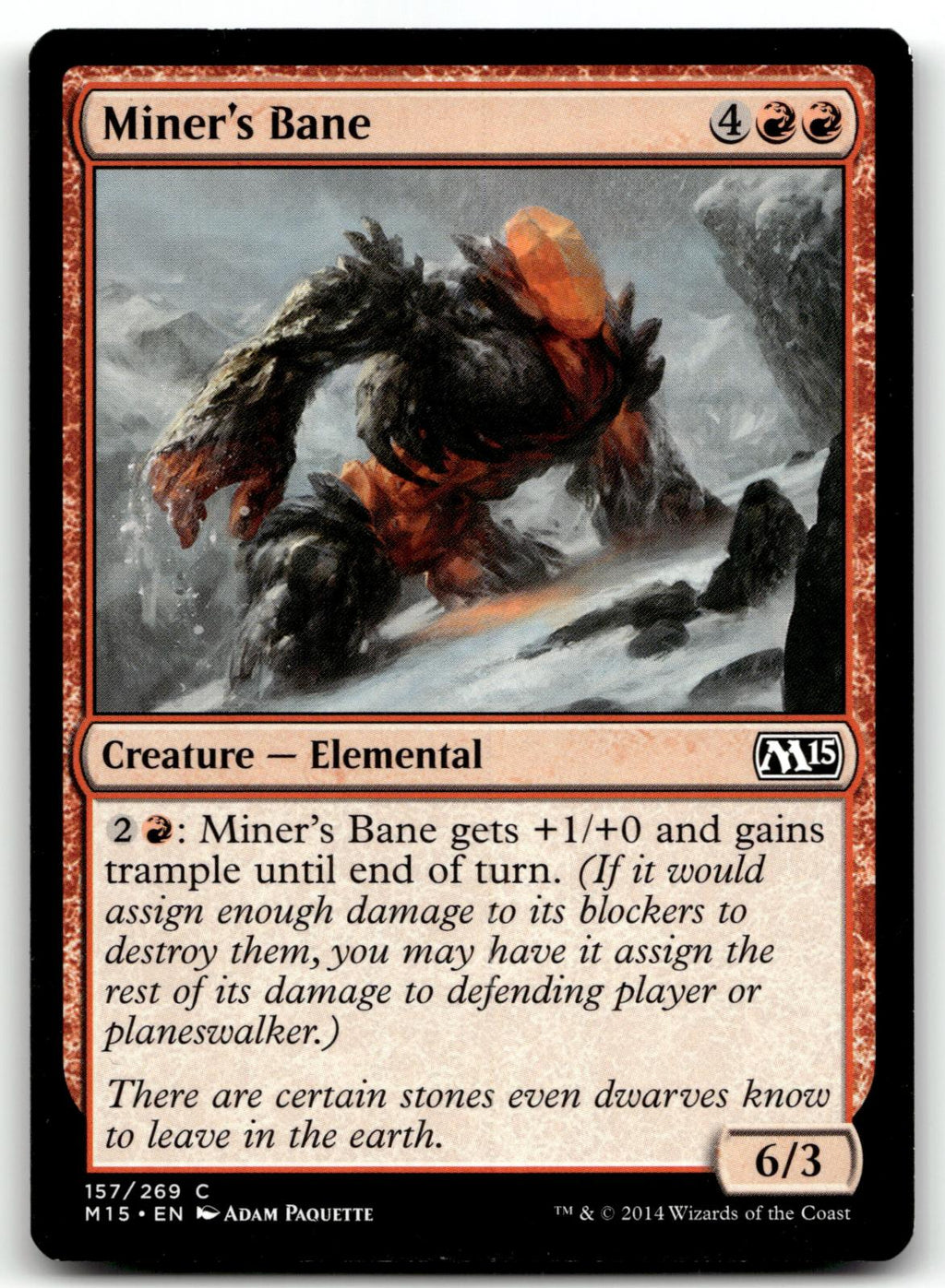 Miner's Bane 157 Common Magic 2015 (M15) Magic: The Gathering Near Mint