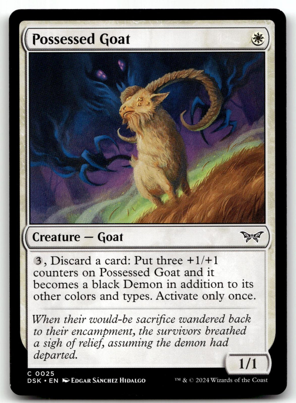 Possessed Goat 25 Common Duskmourn: House of Horror Magic: The Gathering NM