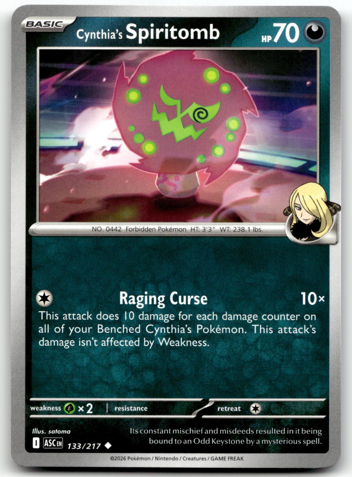 Cynthia's Spiritomb 133/217 Uncommon Ascended Heroes Pokemon Near Mint