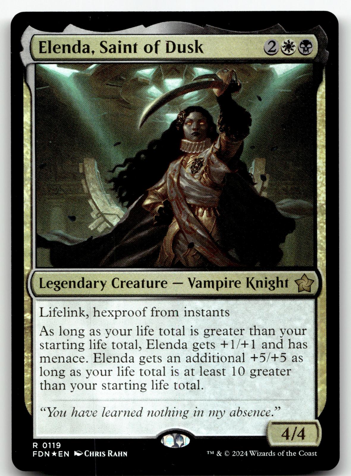 Elenda, Saint of Dusk 119 Rare Foundations Magic: The Gathering Foil Near Mint