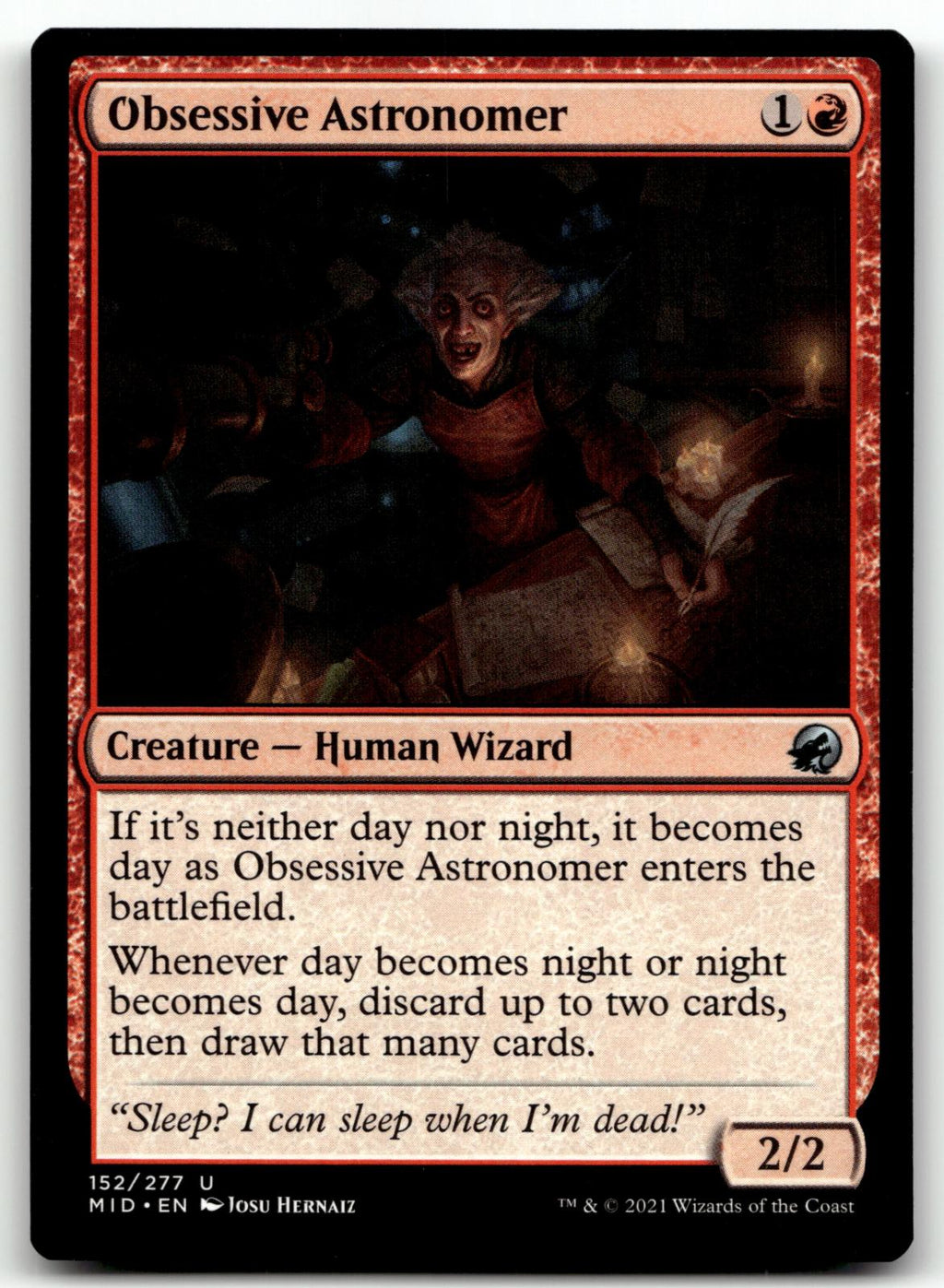 Obsessive Astronomer 152 Innistrad: Midnight Hunt Magic: The Gathering NM