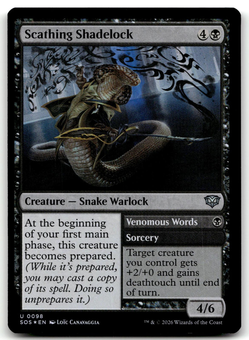 Scathing Shadelock 98 Secrets of Strixhaven Magic: The Gathering Foil NM