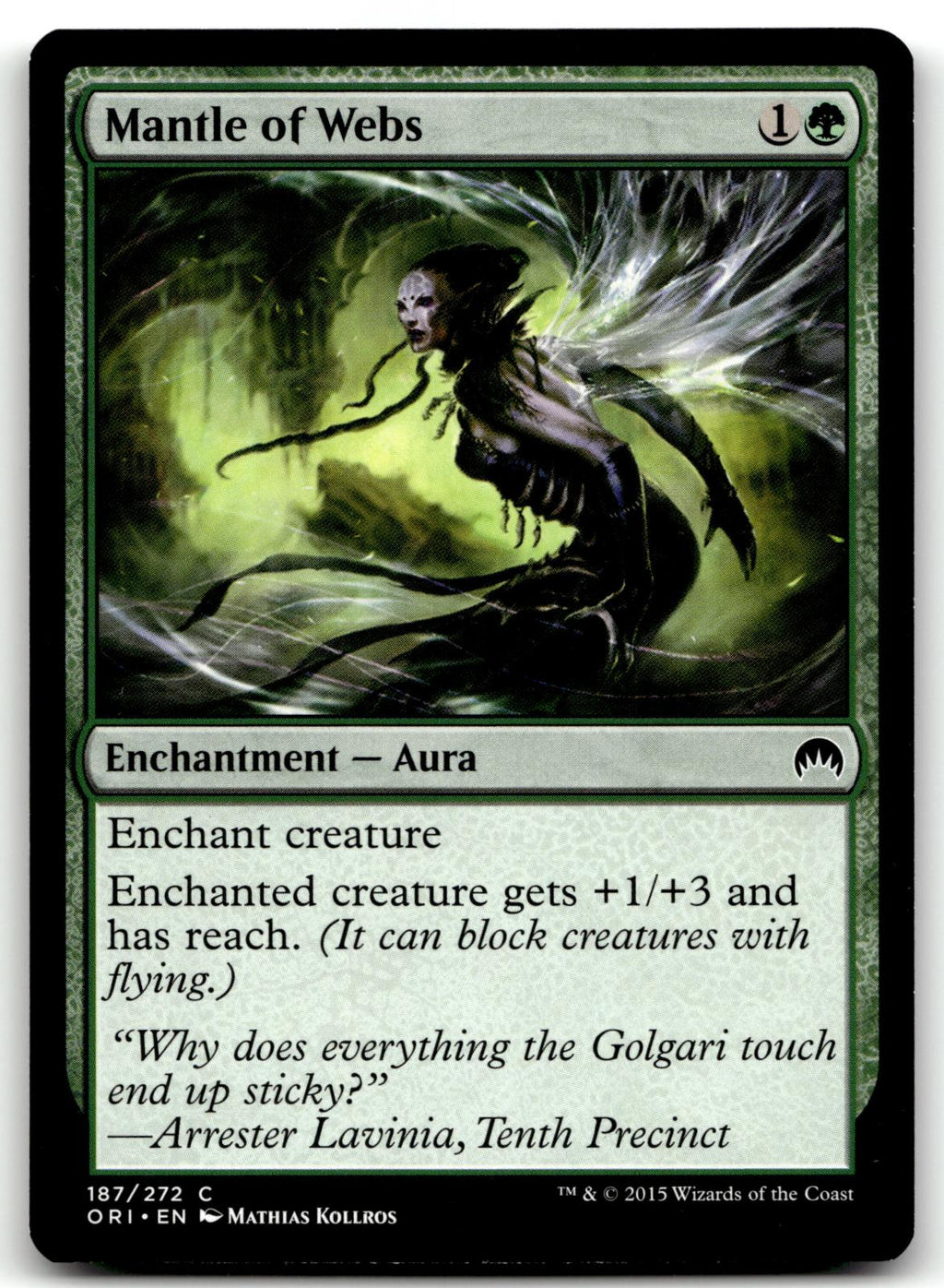 Mantle of Webs 187 Common Magic Origins Magic: The Gathering Near Mint