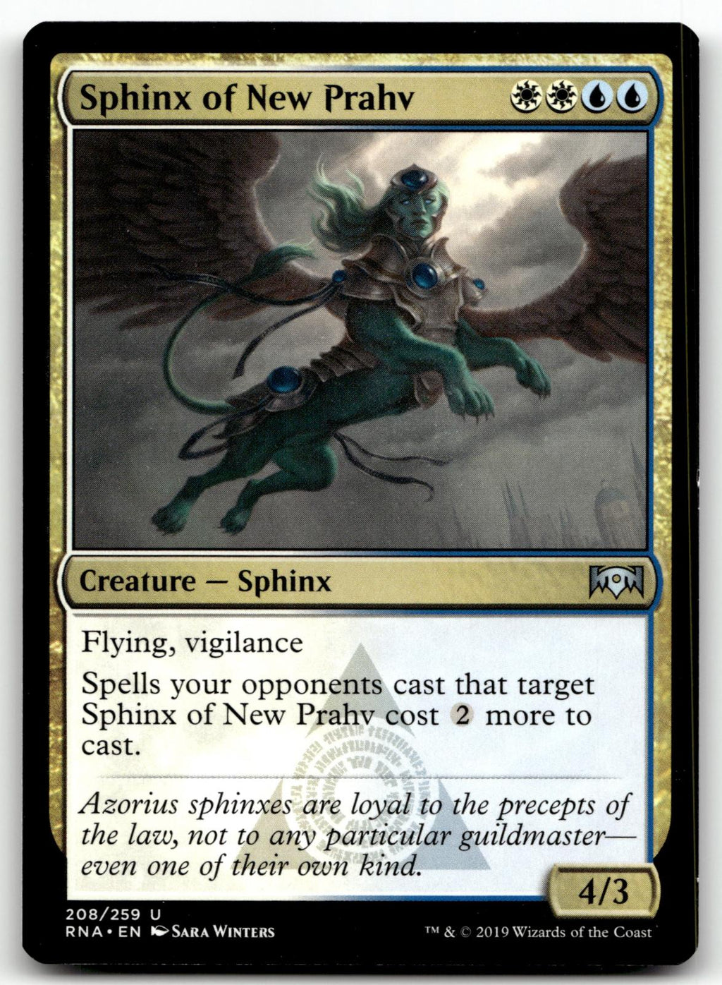 Sphinx of New Prahv 208 Uncommon Ravnica Allegiance Magic: The Gathering NM