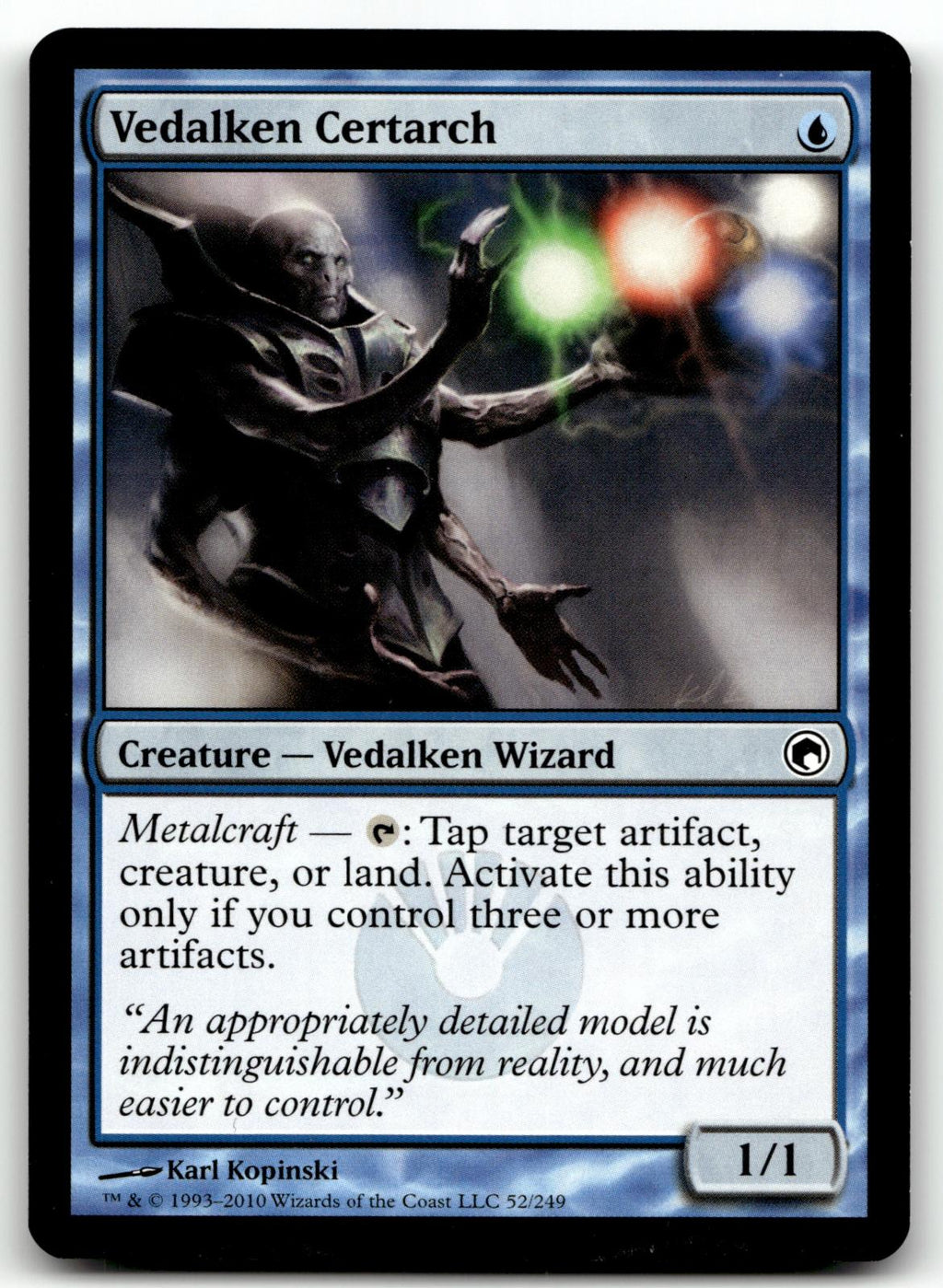 Vedalken Certarch 52 Common Scars of Mirrodin Magic: The Gathering Near Mint