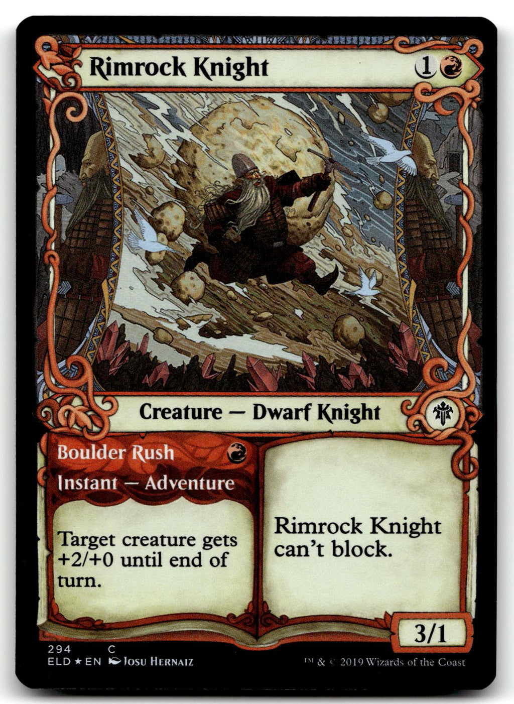 Rimrock Knight (Showcase) 294 Throne of Eldraine Magic: The Gathering Foil NM