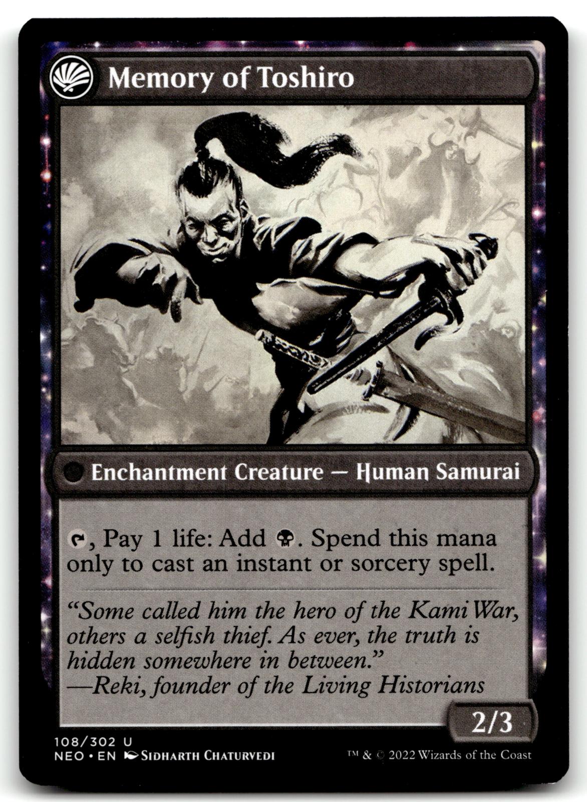 Life of Toshiro Umezawa // Memory of Toshiro 108 Kamigawa: Neon Dynasty Magic: The Gathering NM