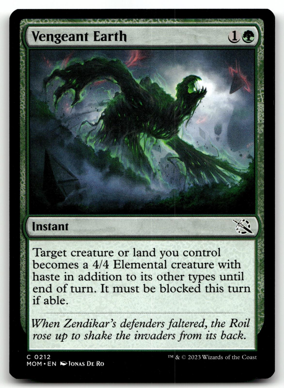 Vengeant Earth 212 Common March of the Machine Magic: The Gathering Near Mint