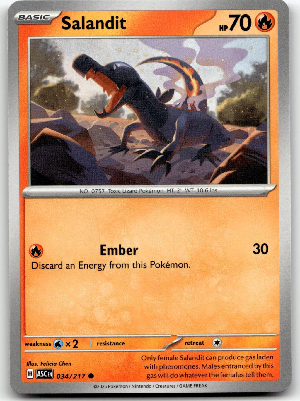 Salandit 034/217 Common Ascended Heroes Pokemon Near Mint