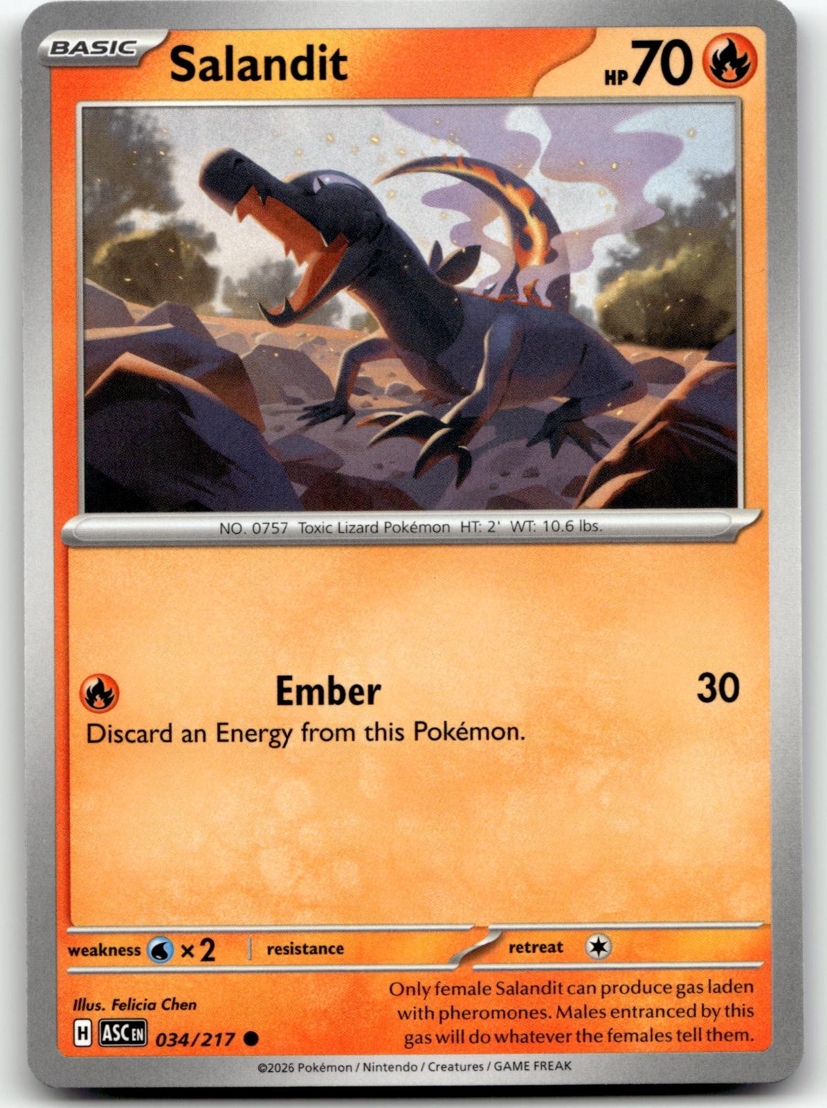 Salandit 034/217 Common Ascended Heroes Pokemon Near Mint