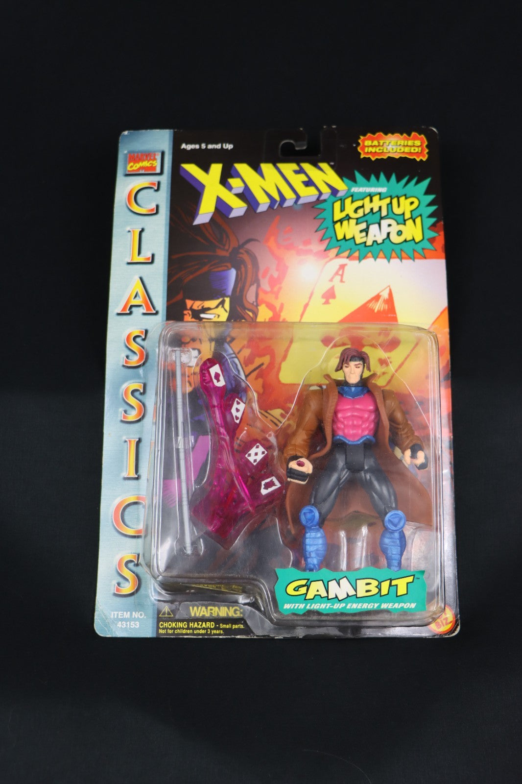 X-Men Gambit with Light Up Energy Weapon 1996 Toy Biz Classic Figure Sealed