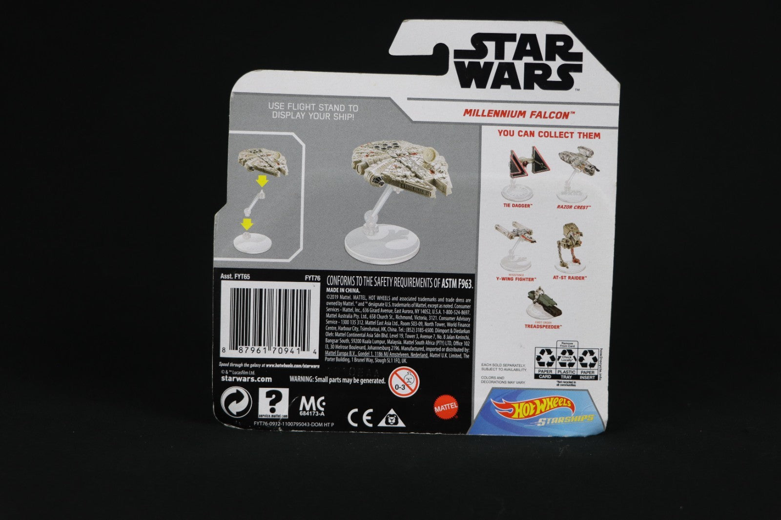 Hot Wheels Star Wars Millennium Falcon Starships Mattel Die-cast GWV23 2019