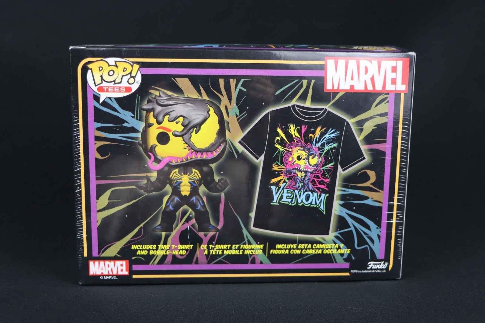 Blacklight Venom Eddie Brock Funko Pop & T-Shirt Bundle 2XL Target - Sealed XXL