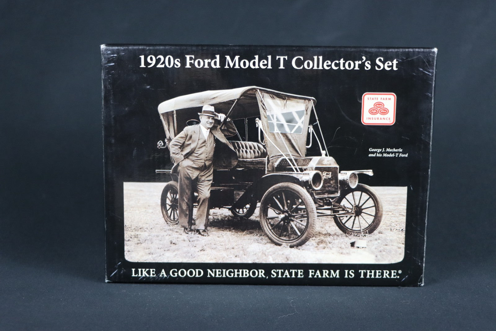 State Farm 1920s Ford Model T Collectors Tin Set  Fire Engine & Touring Car