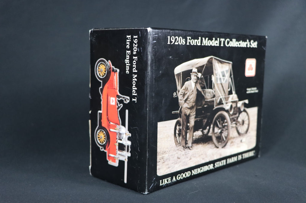 State Farm 1920s Ford Model T Collectors Tin Set  Fire Engine & Touring Car