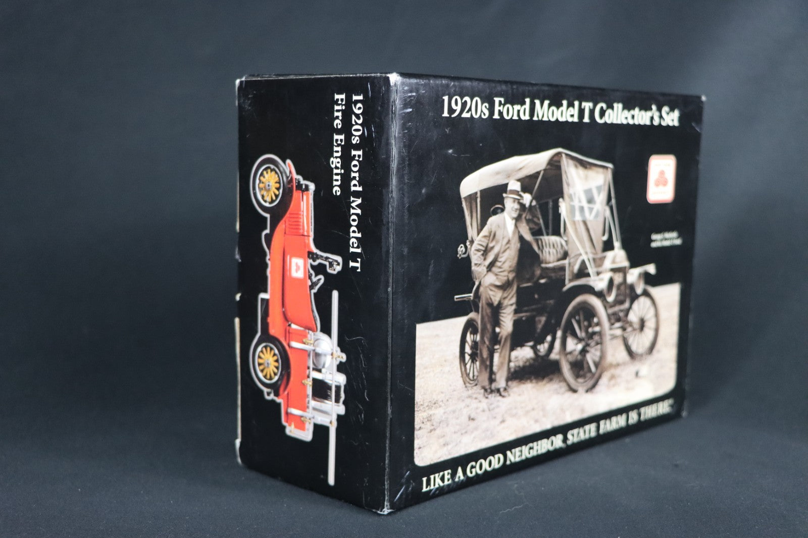 State Farm 1920s Ford Model T Collectors Tin Set  Fire Engine & Touring Car
