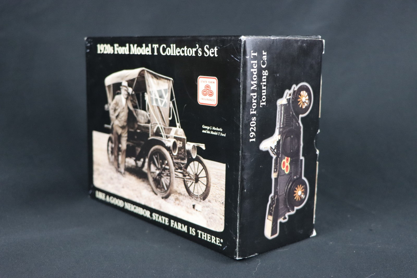 State Farm 1920s Ford Model T Collectors Tin Set  Fire Engine & Touring Car