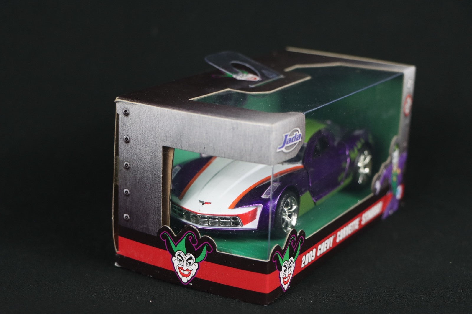 2009 Chevy Corvette Stingray Joker Diecast DC Comics 1/32 JADA 31199