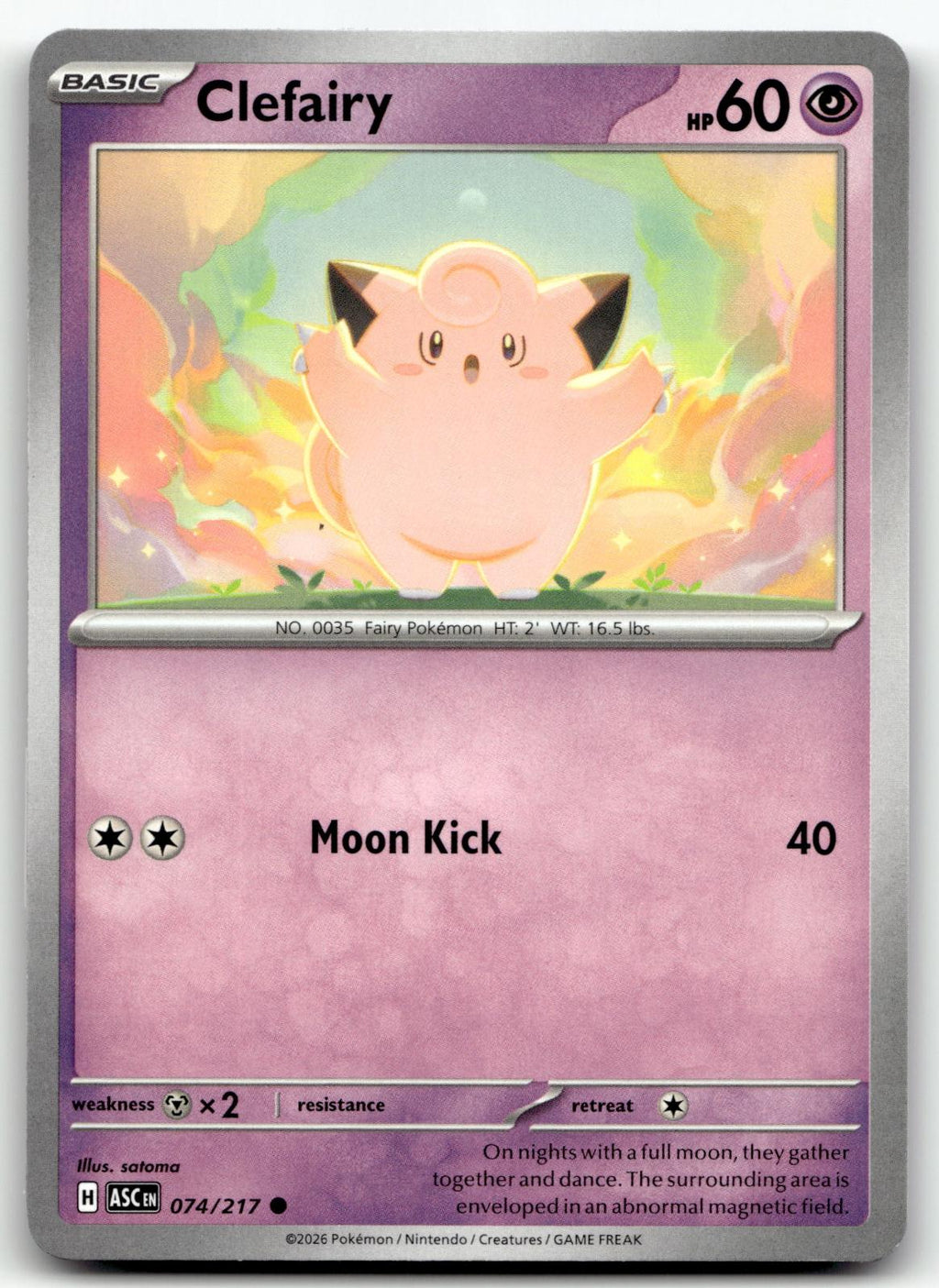 Clefairy 074/217 Common Ascended Heroes Pokemon Near Mint