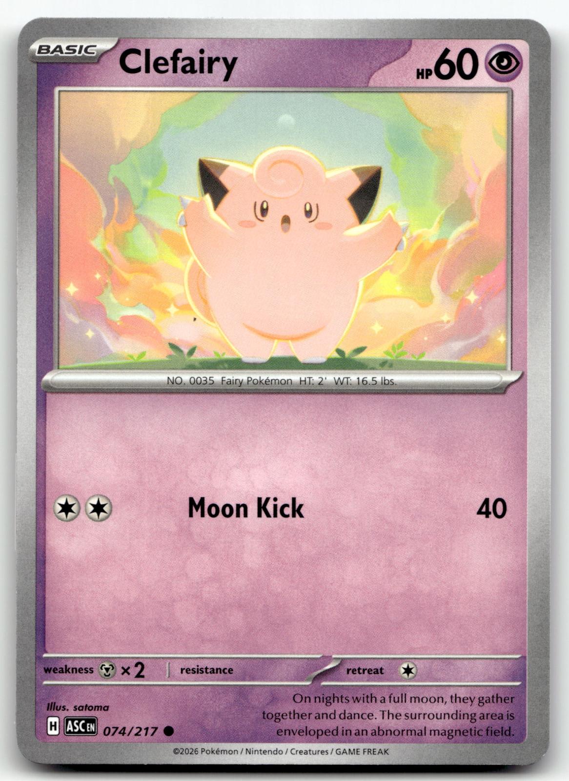 Clefairy 074/217 Common Ascended Heroes Pokemon Near Mint