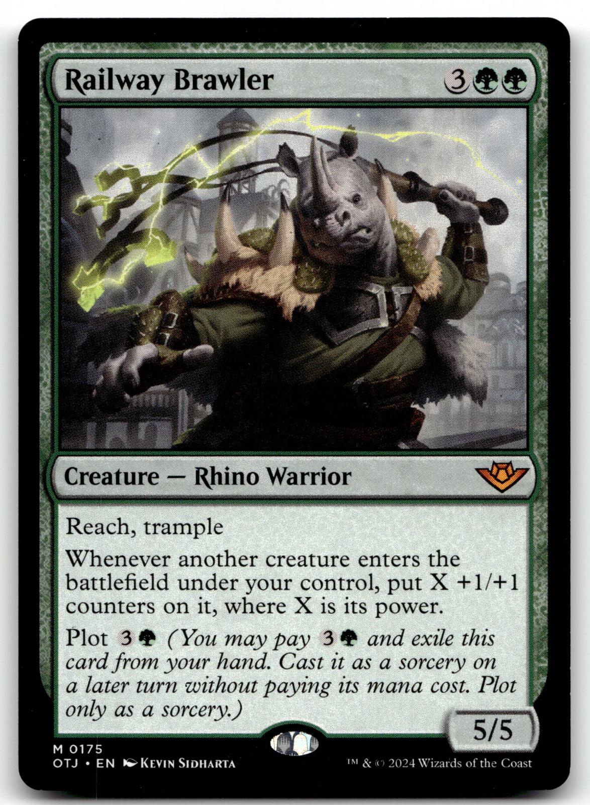 Railway Brawler 175 Mythic Outlaws of Thunder Junction Magic: The Gathering NM