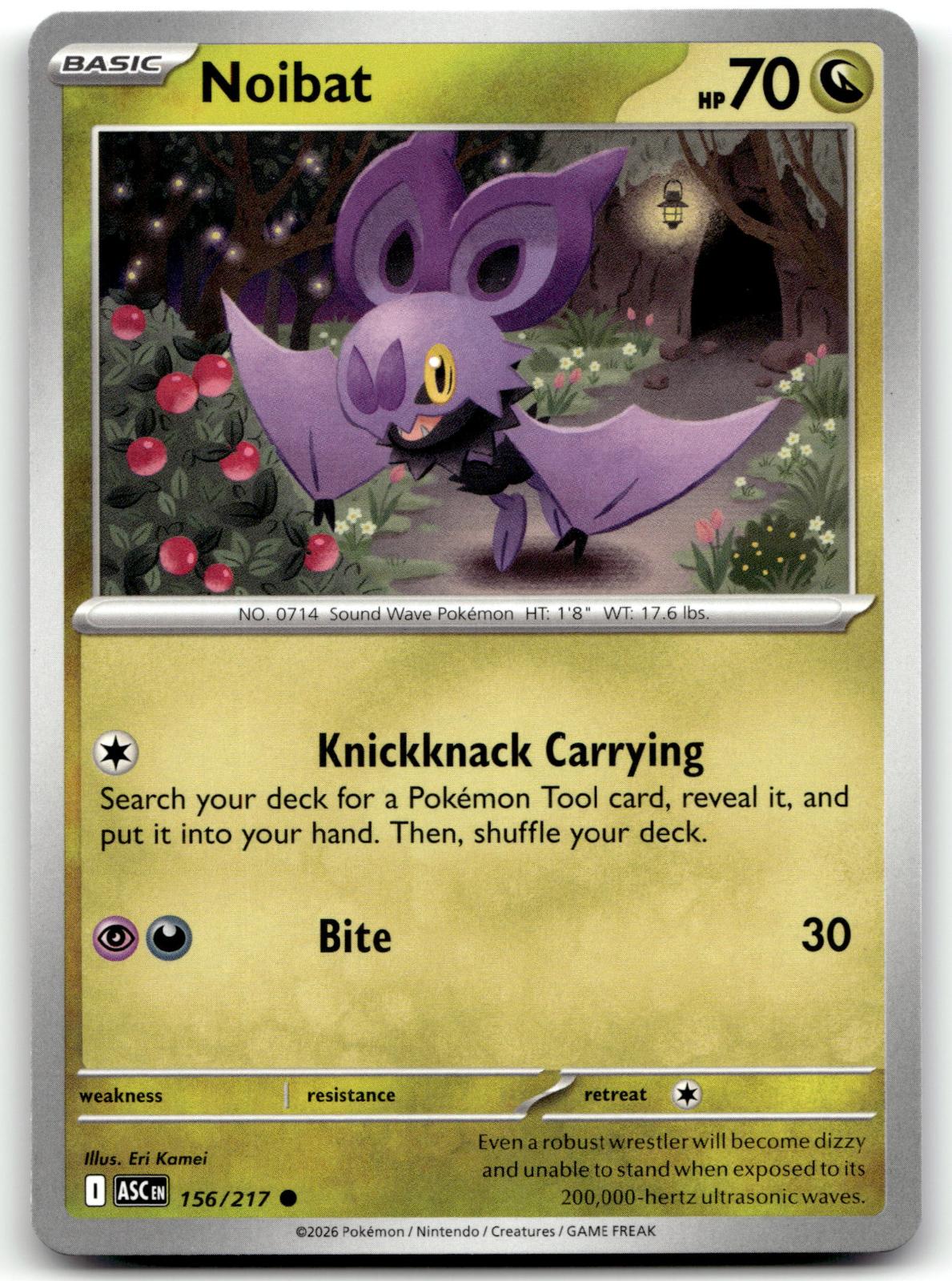 Noibat 156/217 Common Ascended Heroes Pokemon Near Mint