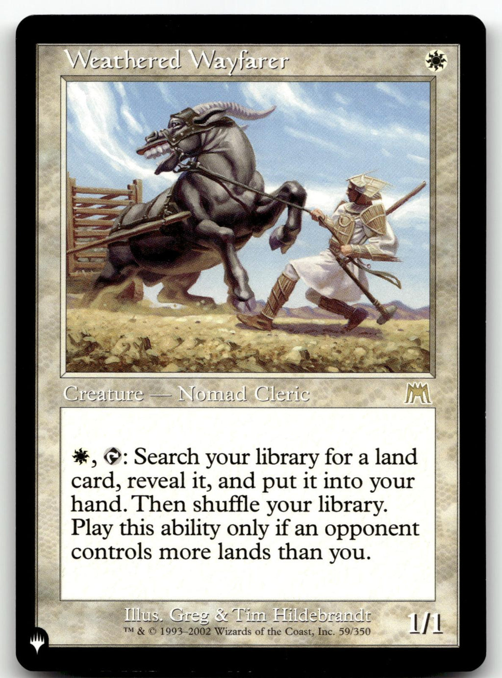 Weathered Wayfarer 59 Rare Onslaught Magic: The Gathering Near Mint