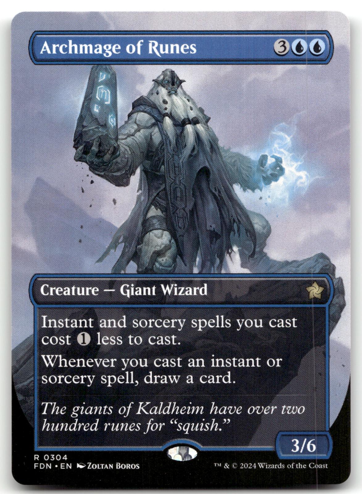 Archmage of Runes (Borderless) 304 Rare Foundations Magic: The Gathering NM