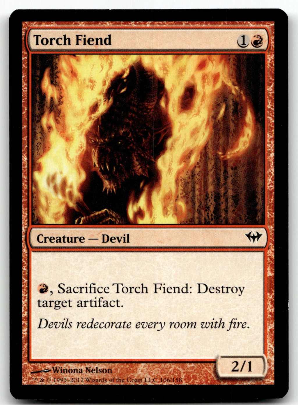 Torch Fiend 106 Common Dark Ascension Magic: The Gathering Near Mint