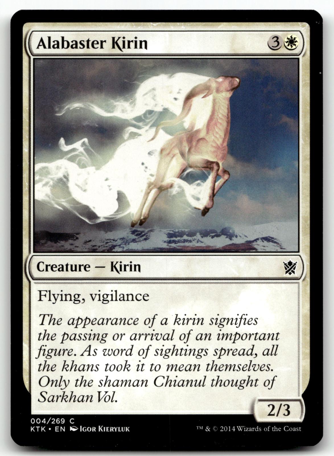 Alabaster Kirin 4 Common Khans of Tarkir Magic: The Gathering Near Mint