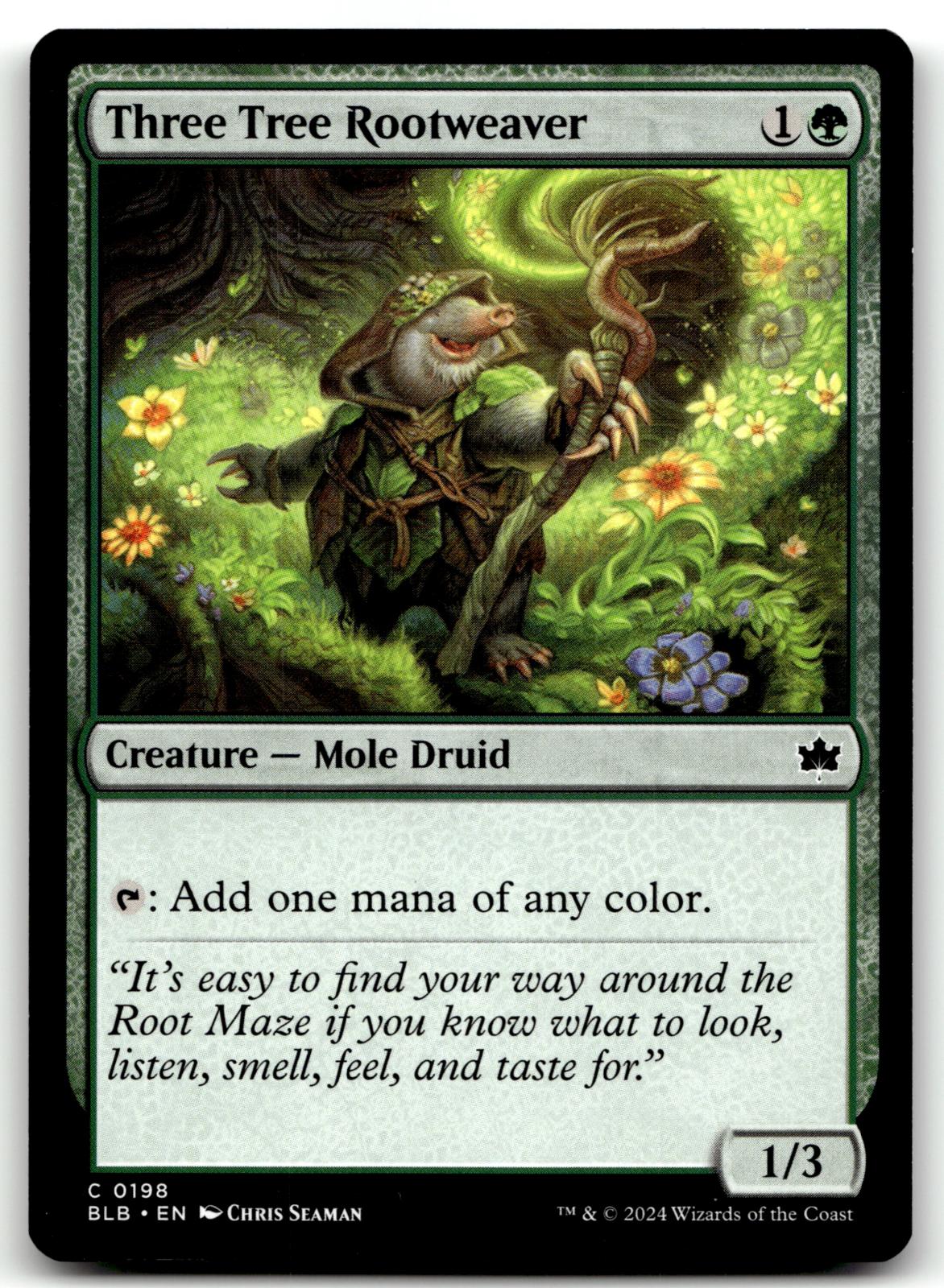 Three Tree Rootweaver 198 Common Bloomburrow Magic: The Gathering Near Mint