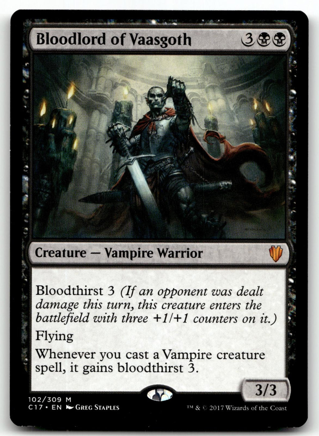 Bloodlord of Vaasgoth 102 Mythic Commander 2017 Magic: The Gathering Near Mint