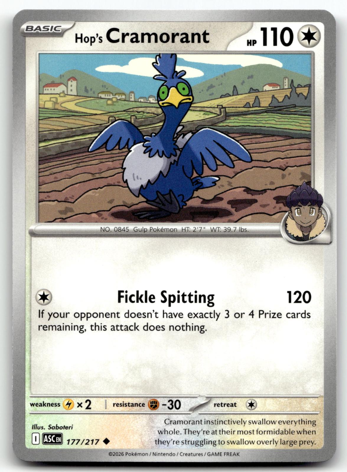 Hop's Cramorant 177/217 Uncommon Ascended Heroes Pokemon Near Mint