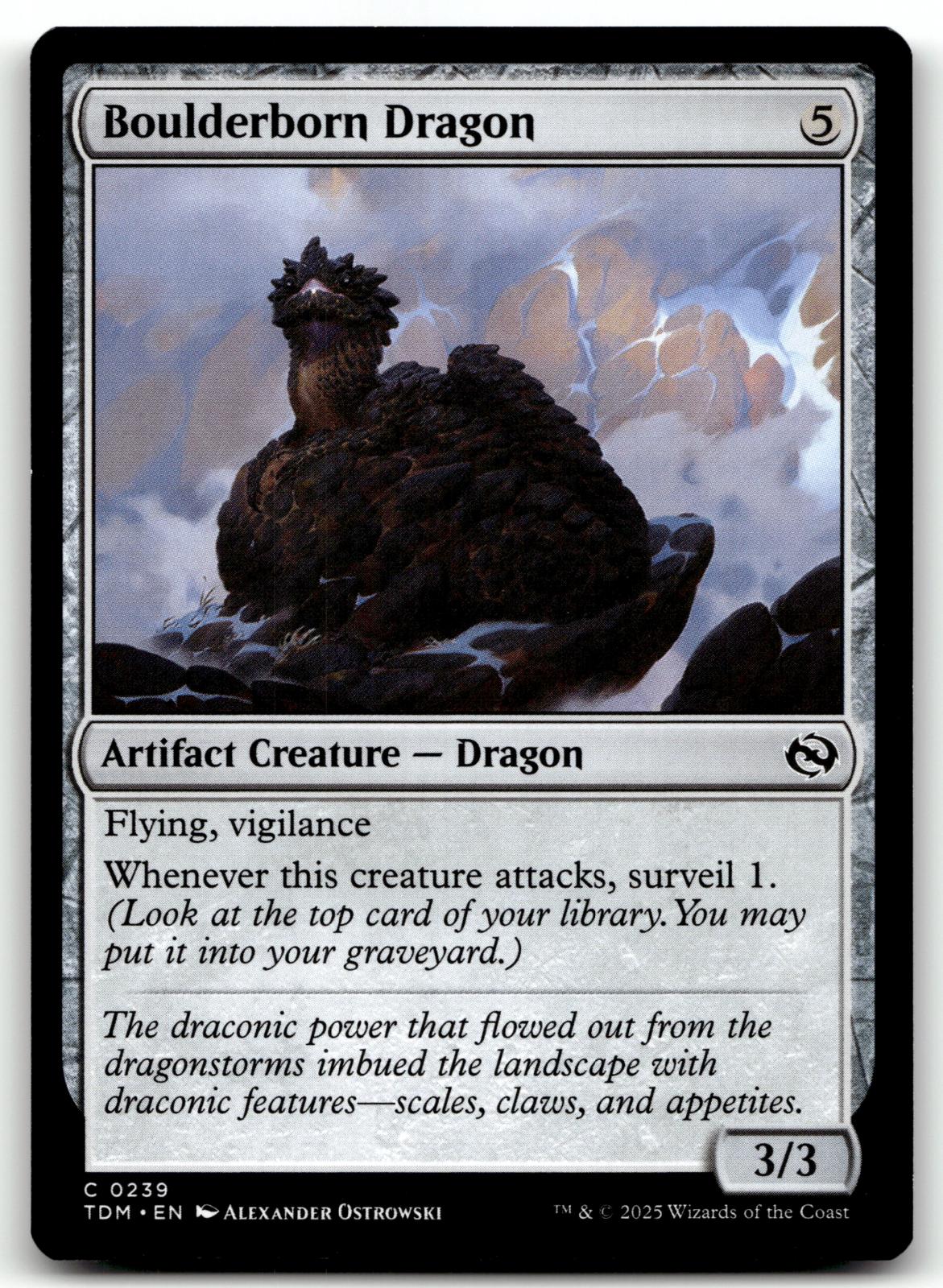 Boulderborn Dragon 239 Common Tarkir: Dragonstorm Magic: The Gathering Near Mint