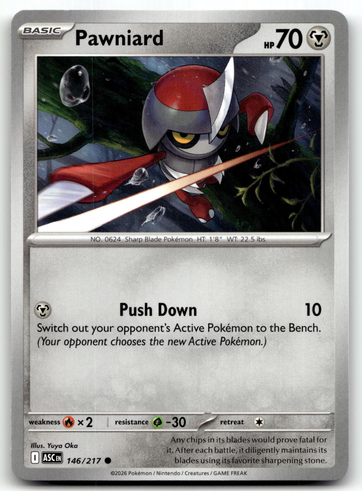 Pawniard 146/217 Common Ascended Heroes Pokemon Near Mint