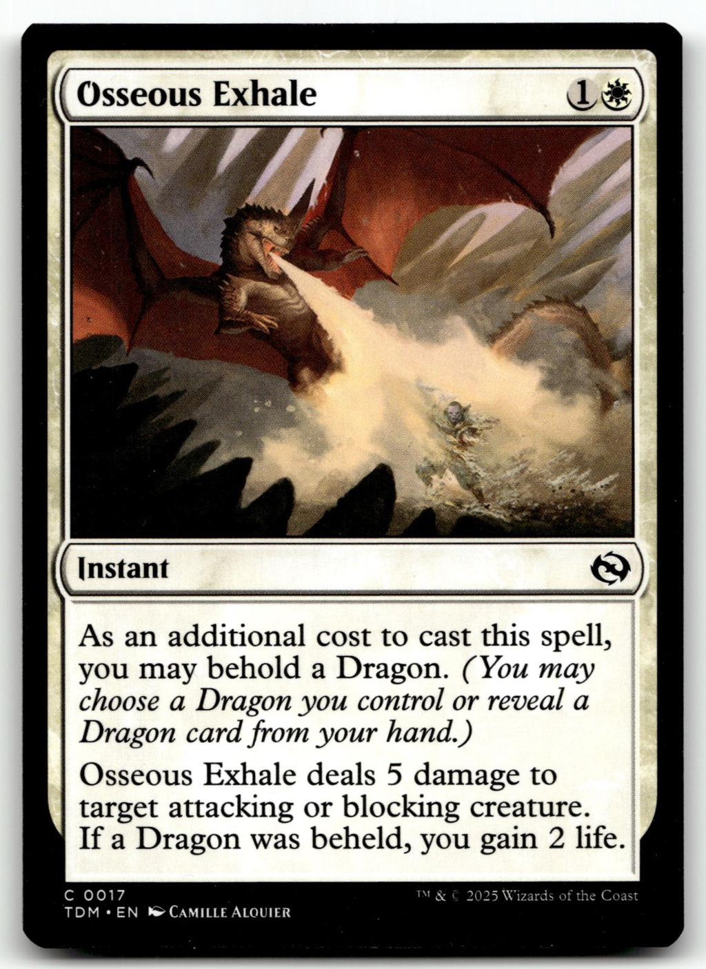 Osseous Exhale 17 Common Tarkir: Dragonstorm Magic: The Gathering Near Mint