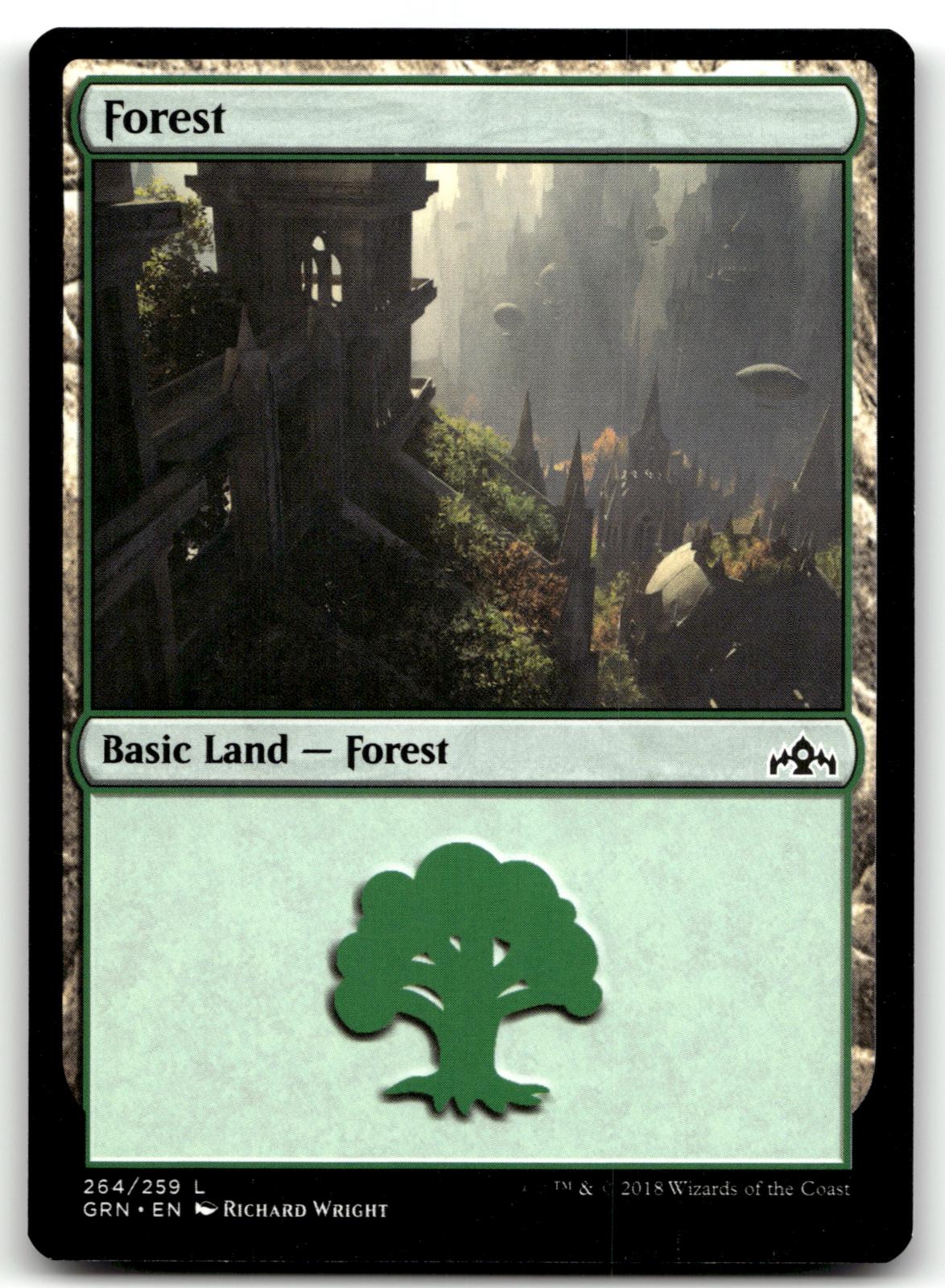 Forest 264 Land Guilds of Ravnica Magic: The Gathering Near Mint